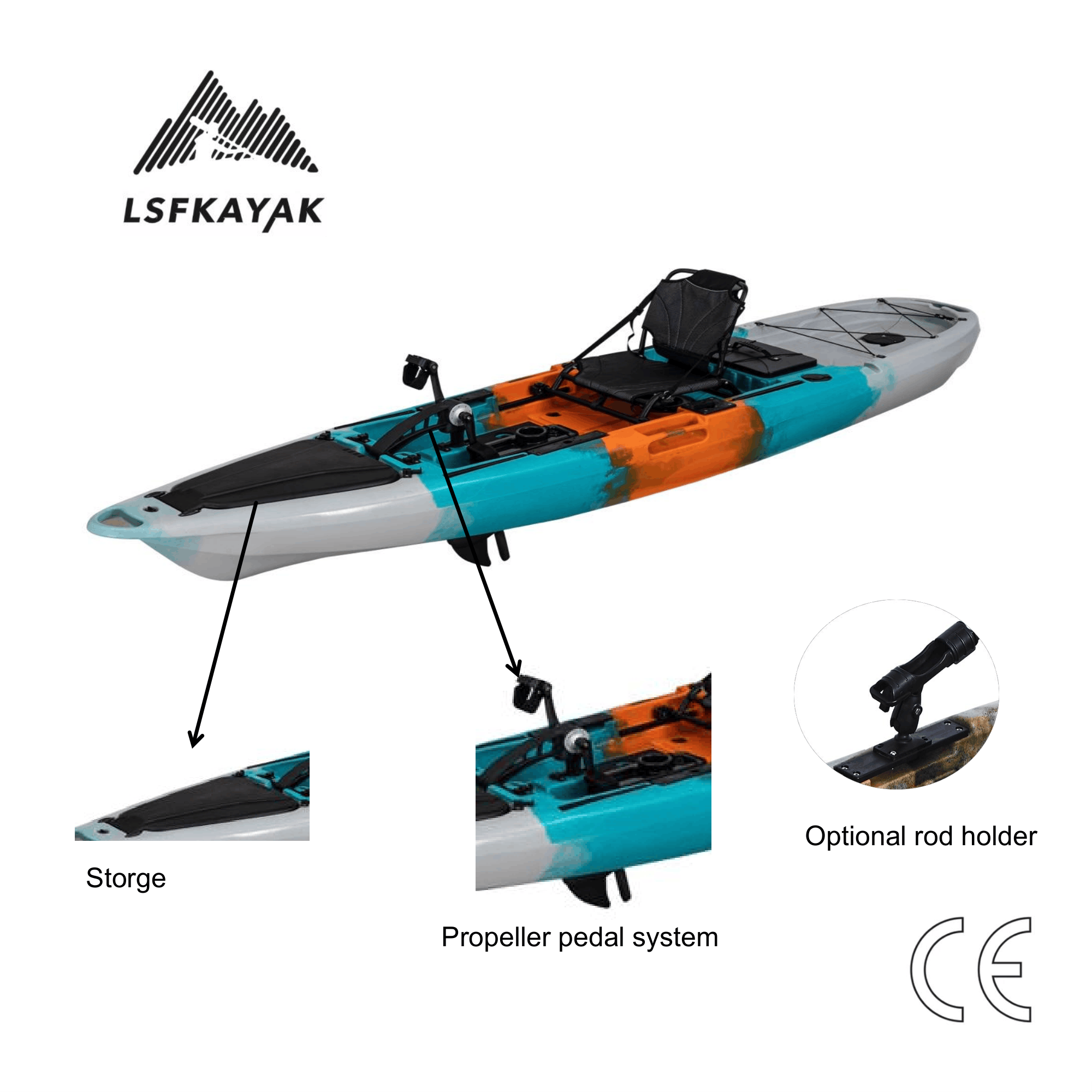 Fishing Kayak Pedal Drive - Kayak de pêche à pédales Mirage