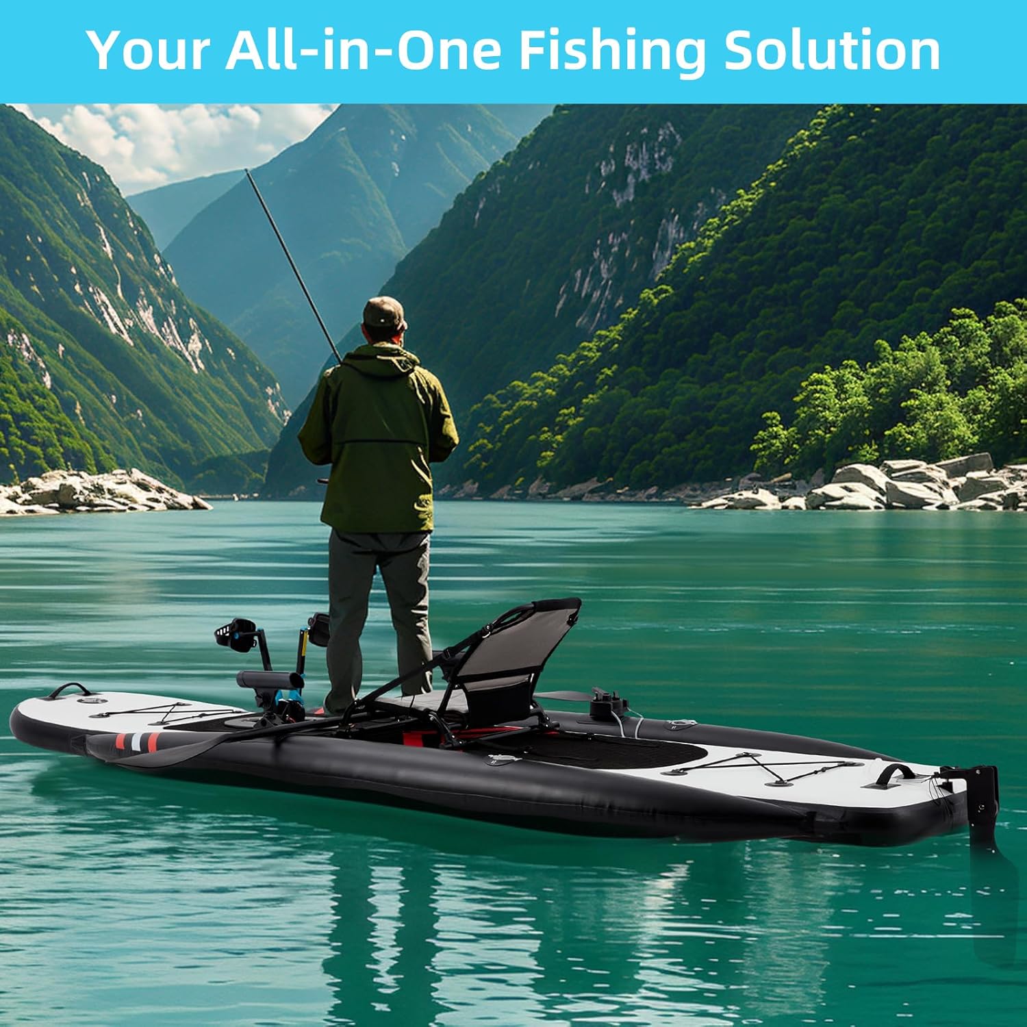 Kayak de pêche gonflable en PV - Fishing Kayak Pedal Drive avis et prix